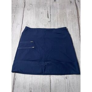 Athleta Skort Womens Large Navy Blue Athletic Tennis Golf Zipper Pockets